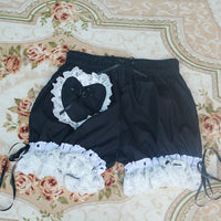 Sweet Women's Lolita Bloomer Elastic Waist Cosplay Shorts with Heart Shaped Pocket
