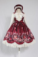 Cage in Dream ~ Sweet Lolita JSK Dress Printed Sleeveless Party Dress by Alice Girl ~ Pre-order