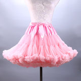 Fluffy Women's Tutu Skirt Adult Tulle Short Petticoat with Ruffles