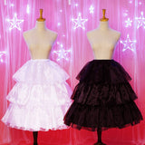 Sweet Lolita Covertible Hoop Skirt Black/White Short Cosplay Petticoat Underskirt