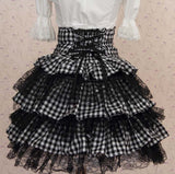 Sweet Harajuku Plaid Tutu Skirt Classic Checkered Girl's Tiered Mini Skirt