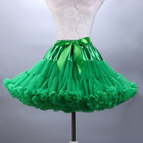 Fluffy Women's Tutu Skirt Adult Tulle Short Petticoat with Ruffles