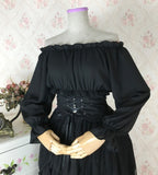 Sweet Off the Shoulder Chiffon Crop Top Long Sleeve Blouse for Women