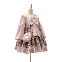 Leopard Kitten ~ Cute Fluffy Long Sleeve Lolita Dress