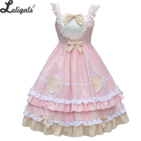 Little Pudding ~ Classic Lolita JSK Dress Cotton Midi Party Dress