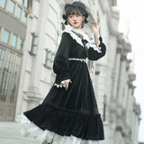 Romantic Encounter ~ Elegant Long Sleeve Velvet Dress Classic Lolita Dress