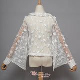 Fireworks Show ~ Kimono Style Black Lace Blouse by Magic Tea Party