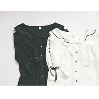 Short Sleeve Chiffon Shirt Ruffled Half Sleeve Lolita Blouse