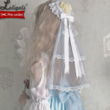 The Princess of Sea ~ Heart Style Lolita Headdress w. Veil by Alice Girl ~ Pre-order