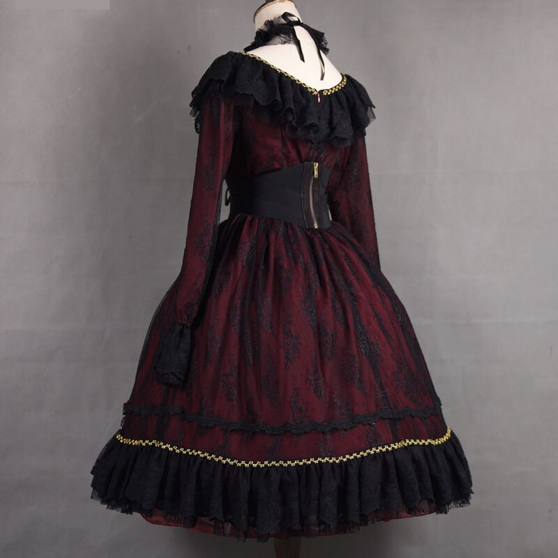Gothic Lolita Lace Dress Long Sleeve off the Shoulder Party Dress by Miss Point 4XL