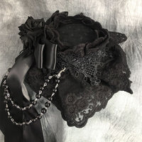 Gothic Mini Top Hat Black Fascinator Headpiece for Halloween