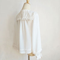 Pointed Collar Chiffon Blouse Long Sleeve Lolita Top