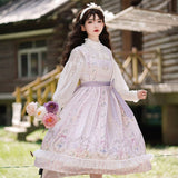 Flower Wall ~ Sweet Casual Lolita Dress Printed Midi Dress by YLF