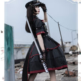 Militaray Style Uniform Cool Punk Short Sleeve Lolita Dress by YLF