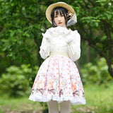 Sweet Short Skirt Lovely Squirrel Printed A line Lolita Skirt