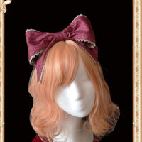 Miss Cat & Mr. Fox Headbow ~ Sweet Printed Lolita Headpiece by Infanta