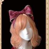 Miss Cat & Mr. Fox Headbow ~ Sweet Printed Lolita Headpiece by Infanta
