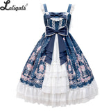 Flowery Fairyland ~ 2020 Vintage Printed Sleeveless Lolita Dress Midi Party Dress