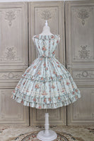 Kitten & Flower ~ Classic Country Style Lolita JSK Dress Printed Midi Party Dress by Alice Girl ~ Pre-order