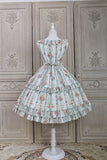 Kitten & Flower ~ Classic Country Style Lolita JSK Dress Printed Midi Party Dress by Alice Girl ~ Pre-order