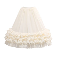 Ruffled Tea Length Lolita Petticoat Adjustable Crinoline Chiffon Underskirt