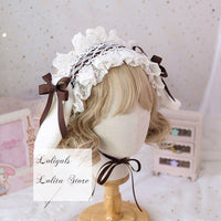 Sweet Lolita Ruffled Headband with Detachable Long Rabbit Ears Cute Mori Girl KC Headdress