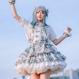 Icy Mucha ~ Sweet Plaid Lolita Skirt Mini Skirt by OCELOT