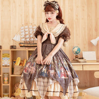 Pharmacist ~ Asymmetrical Short Sleeve Peter Pan Collar Lolita Dress by YLF