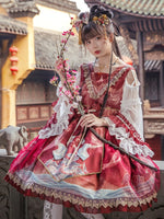 The Moonlight ~ Vintage Chinese Style Lolita Dress Cold Shoulder Dress by Yomi