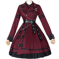 The Last Battle ~ Gothic Long Sleeve Lolita Dress Military Uniform