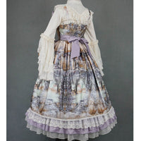 Dusk of the Gods ~ Vintage Lolita Ruffled Open Front JSK Dress by Miss Point ~ Custom Tailored