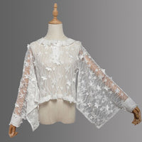 Fireworks Show ~ Kimono Style Black Lace Blouse by Magic Tea Party
