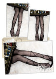 Song of Ribbon ~ Sweet White Summer Tights Lolita Thigh High Stockings by Yidhra