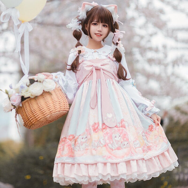 Doggies & Doughnuts ~ Sweet Lolita JSK Dress Midi Party Dress