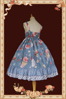 Christmas Donut ~ Sweet Printed Lolita Dress High Waisted Casual Summer Dress by Infanta
