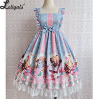 Chocolate & Meow ~ Sweet Summer Dress Printed Lolita JSK Dress by Yilia