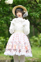 Sweet Short Skirt Lovely Squirrel Printed A line Lolita Skirt