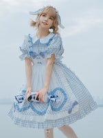 Alice Rabbit ~ Sweet Plaid Dress Lolita Casual Dress by Yomi