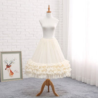 Ruffled Tea Length Lolita Petticoat Adjustable Crinoline Chiffon Underskirt