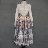 Dusk of the Gods ~ Elegant Printed Lolita Long Skirt by Miss Point ~ Custom Tailored