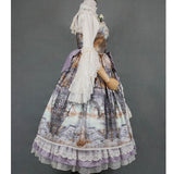 Dusk of the Gods ~ Vintage Lolita Ruffled Open Front JSK Dress by Miss Point ~ Custom Tailored