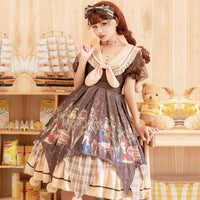 Pharmacist ~ Asymmetrical Short Sleeve Peter Pan Collar Lolita Dress by YLF