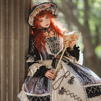 Birds in the Mirror ~ Vintage Long Sleeve Lolita Dress Luxury Party Dress