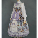 Dusk of the Gods ~ Retro Style Lolita Ruffled Open Front Long Sleeve Dress by Miss Point ~ Custom Tailored