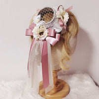 Sweet Mini Top Hat Lolita Fascinator Hair Clip with Ribbons