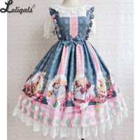 Chocolate & Meow ~ Sweet Summer Dress Printed Lolita JSK Dress by Yilia