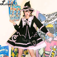 Gothic Lolita Dress ~ Magic House ~ Pointed Collar Long Sleeve Halloween Costume