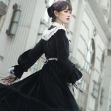 Romantic Encounter ~ Elegant Long Sleeve Velvet Dress Classic Lolita Dress