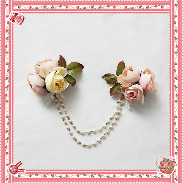 Sweet Lolita Chain Brooch with Flowers by Infanta