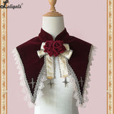 Holly School ~ Cross Embroidered Detachable Pointed Collar w. Brooch by Infanta